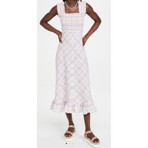 GANNI seersucker check dress - lilac